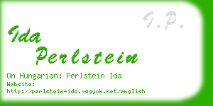 ida perlstein business card